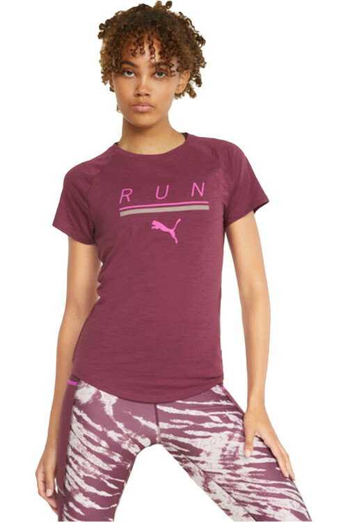PUMA RUN 5K LOGO SS TEE W rojo