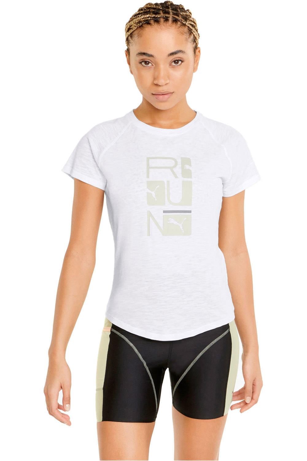 Puma camiseta entrenamiento manga corta mujer Puma RUN 5K LOGO SS TEE W vista frontal Puma camiseta entrenamiento manga corta mujer Puma RUN 5K LOGO SS TEE W vista frontal