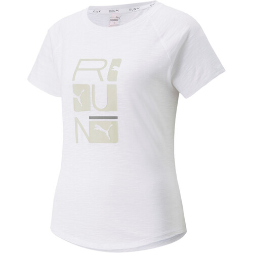 PUMA RUN 5K LOGO SS TEE W blanco