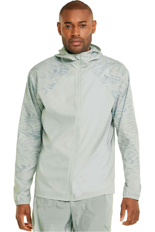 PUMA RUN GRAPHIC HOODED J gris