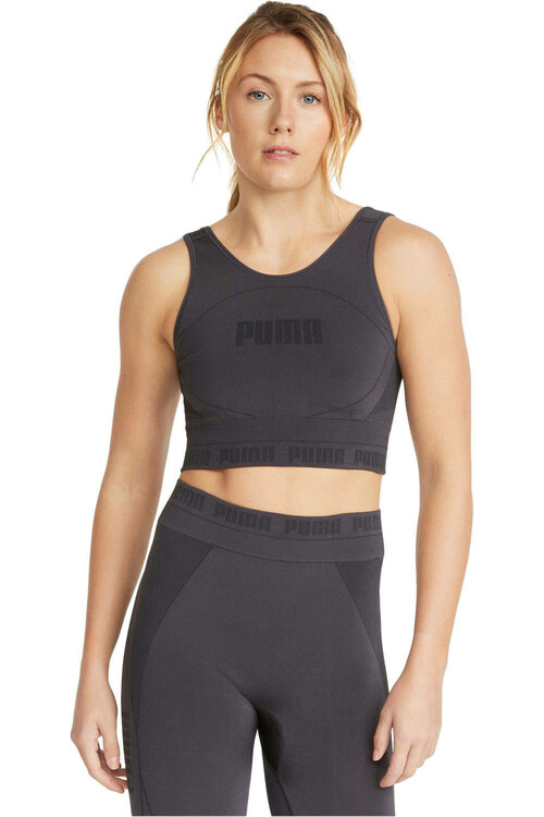 PUMA EVOKNIT CROP TOP negro