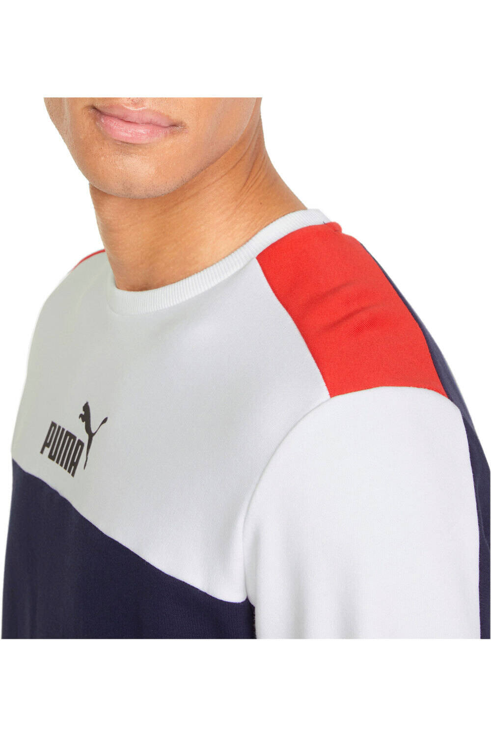 Puma sudadera hombre Puma ESS+ Block Crew TR vista detalle Puma sudadera hombre Puma ESS+ Block Crew TR vista detalle