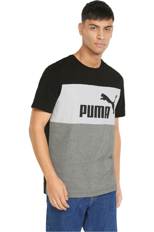 PUMA ESS+ COLORBLOCK TEE negro