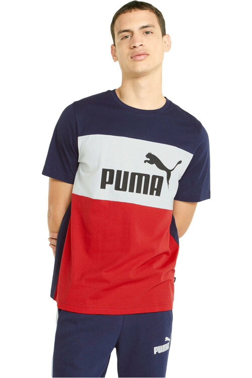 PUMA ESS+ COLORBLOCK TEE naranja