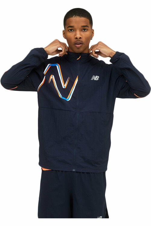 NEW BALANCE PRINTED IMPACT RUN JACKET azul