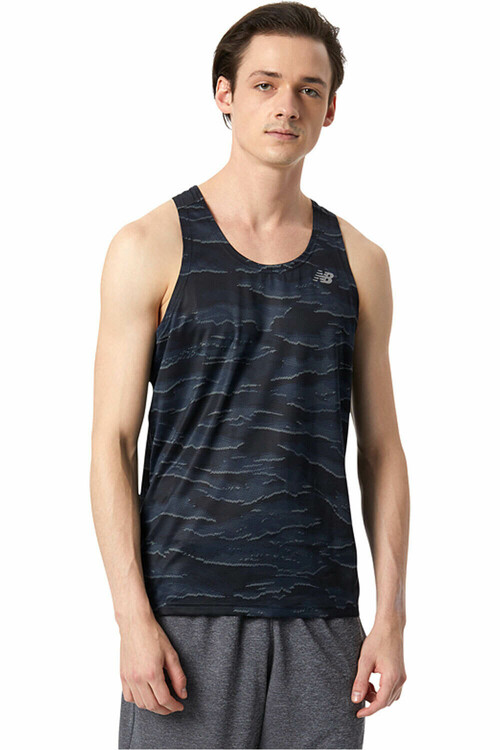 NEW BALANCE PRINTED ACCELERATE SINGLET negro