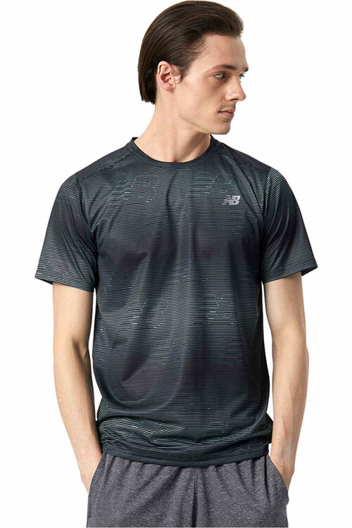 NEW BALANCE PRINTED ACCELERATE SHORT SLEEVE blanco