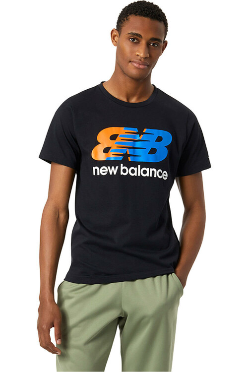NEW BALANCE GRAPHIC HEATHERTECH TEE negro