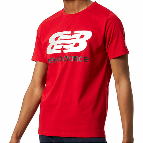 NEW BALANCE GRAPHIC HEATHERTECH TEE rojo