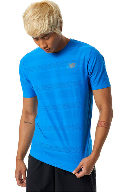 NEW BALANCE Q SPEED JACQUARD SHORT SLEEVE azul