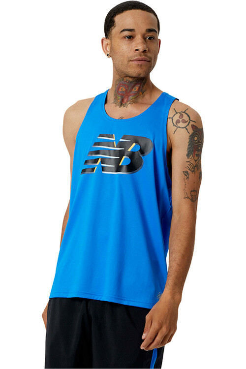 NEW BALANCE GRAPHIC ACCELERATE SINGLET azul