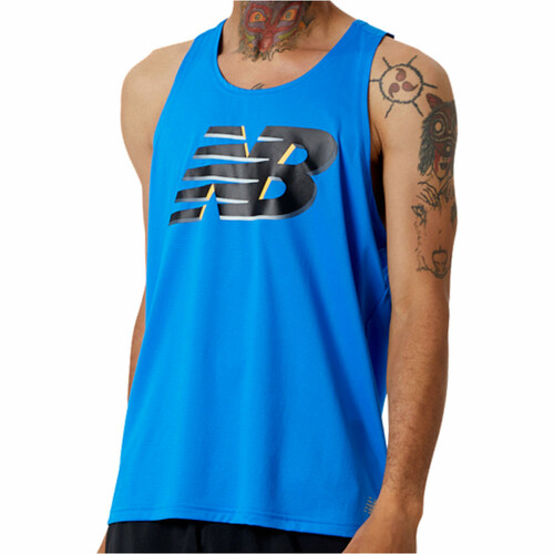NEW BALANCE GRAPHIC ACCELERATE SINGLET azul