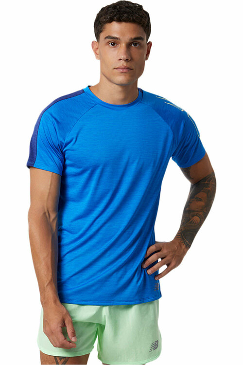 NEW BALANCE PRINTED FAST FLIGHT SHORT SLEEVE azul