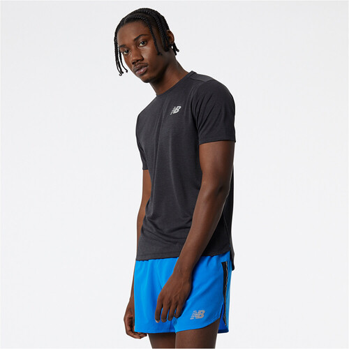 NEW BALANCE IMPACT RUN SHORT SLEEVE negro