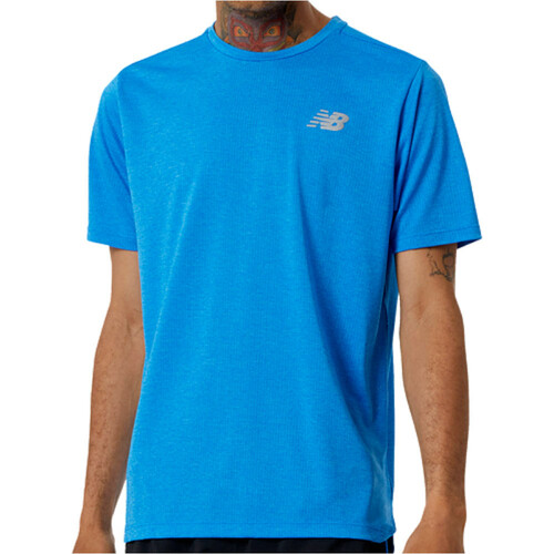 NEW BALANCE IMPACT RUN SHORT SLEEVE azul