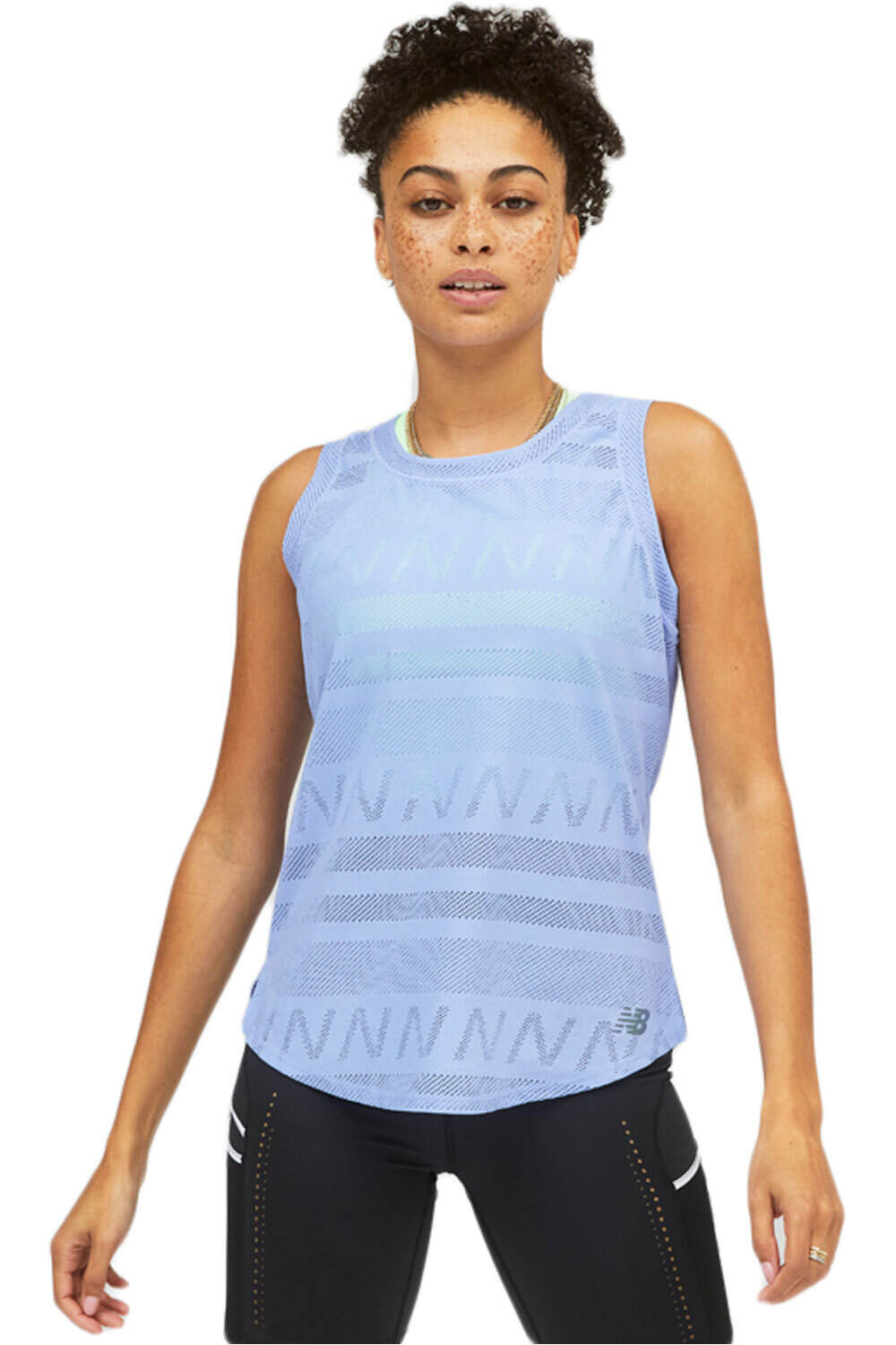 New Balance camiseta técnica tirantes mujer New Balance Q Speed Jacquard Tank vista frontal New Balance camiseta técnica tirantes mujer New Balance Q Speed Jacquard Tank vista frontal