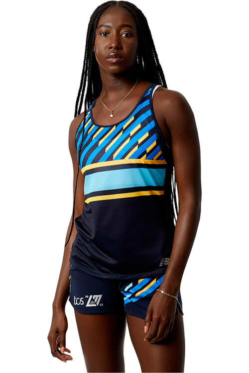 NEW BALANCE LONDON EDITION PRINTED IMPACT RUN TANK azul