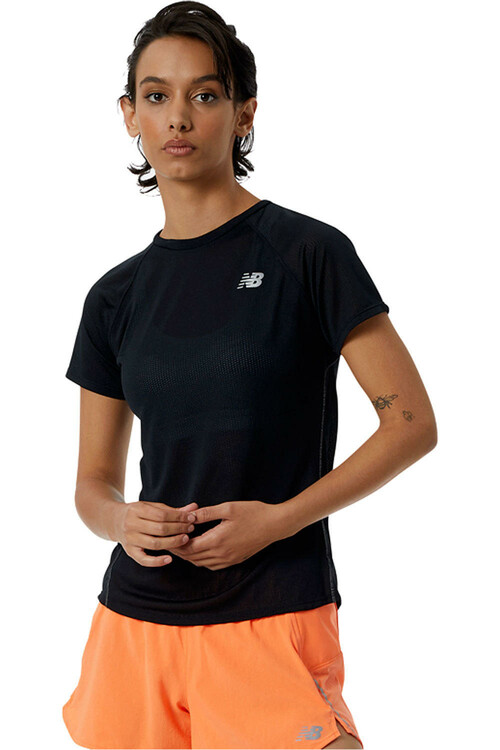 NEW BALANCE IMPACT RUN SHORT SLEEVE negro