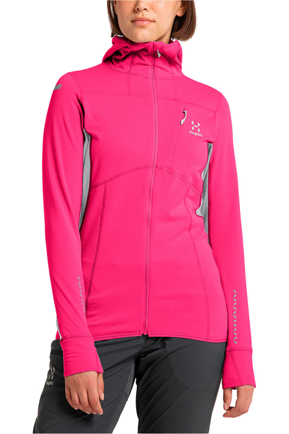 Haglofs forro polar mujer Haglofs L.I.M Mid Comp Hood Women vista frontal Haglofs forro polar mujer Haglofs L.I.M Mid Comp Hood Women vista frontal