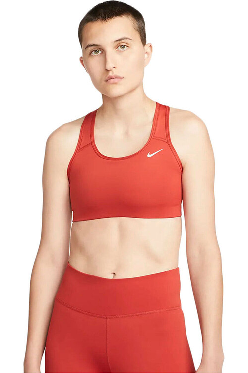 NIKE W NK DF SWSH NONPDED BRA rojo