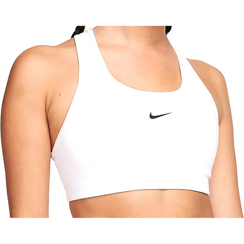 NIKE W NK DF SWSH 1PP BRA blanco