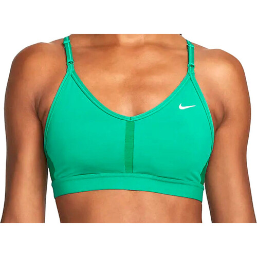 NIKE W NK DF INDY V-NECK BRA verde