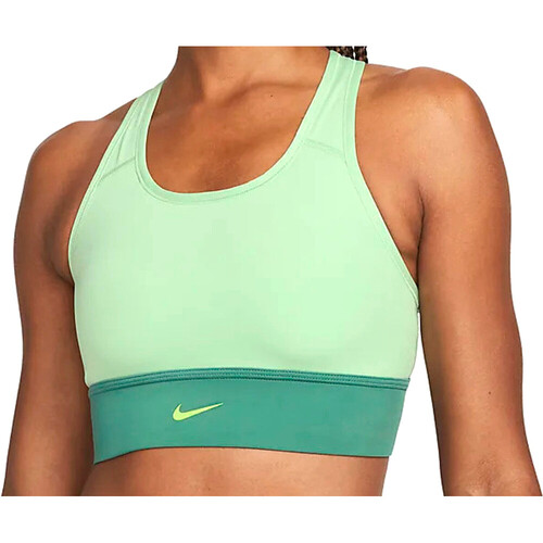 NIKE W NK DF SWSH LNGLN BRA verde