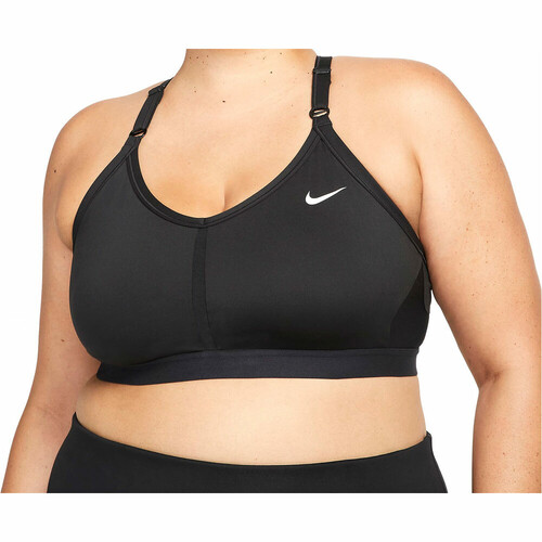 NIKE W NK DF INDY V-NECK PLUS BRA negro