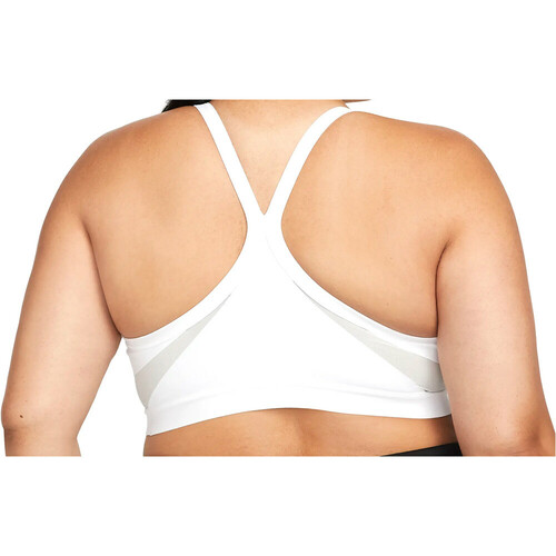 NIKE W NK DF INDY V-NECK PLUS BRA blanco