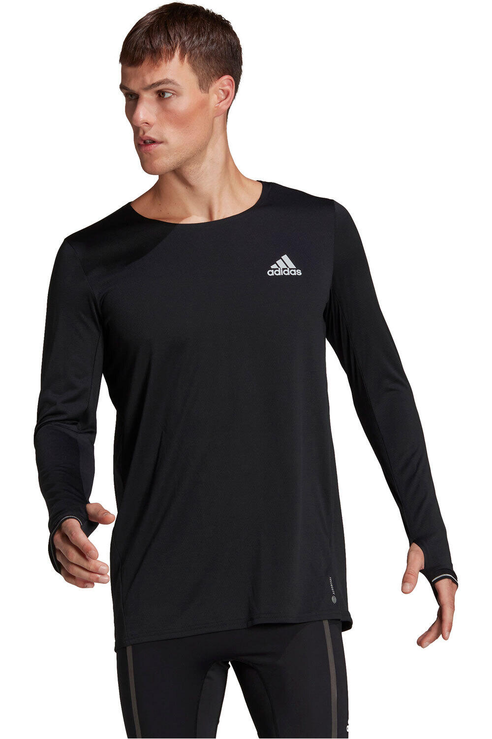 adidas camiseta técnica manga larga hombre Adidas FAST LS MEN vista frontal adidas camiseta técnica manga larga hombre Adidas FAST LS MEN vista frontal