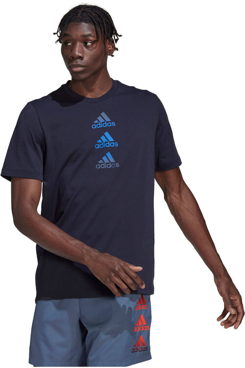 ADIDAS D2M LOGO TEE azul