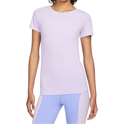 NIKE W NK DFADV AURA SLIM SS TOP rosa