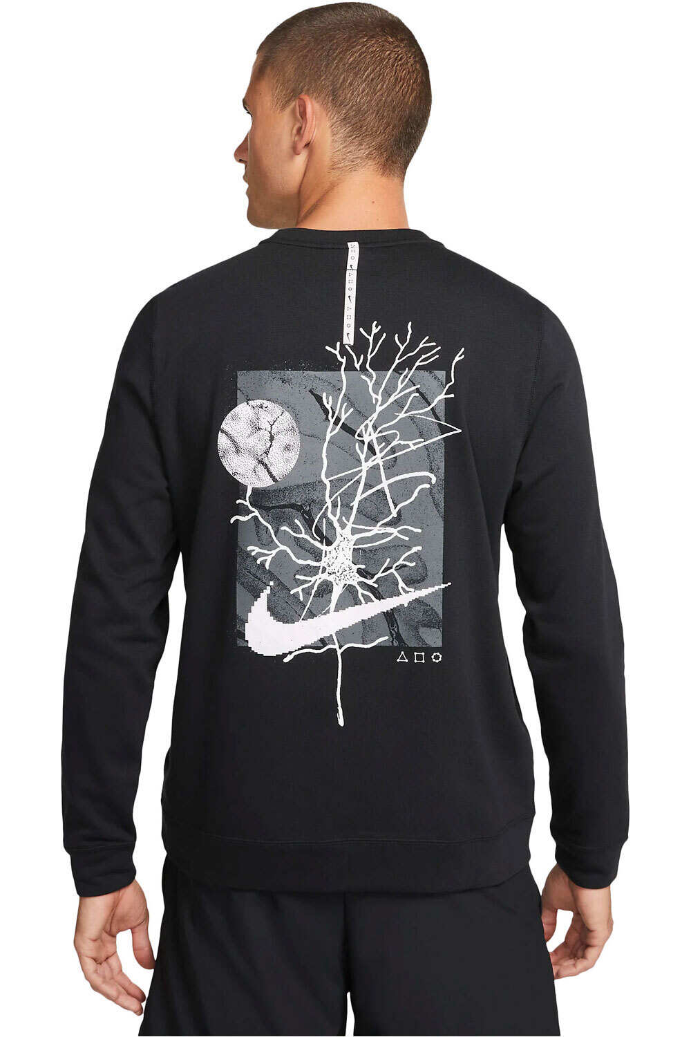 Nike camiseta fitness hombre Nike M NK DF FLC LS CREW DYE vista trasera Nike camiseta fitness hombre Nike M NK DF FLC LS CREW DYE vista trasera