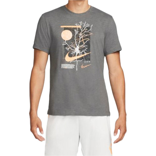 NIKE M NK DF TEE SLUB WILD CLASH gris