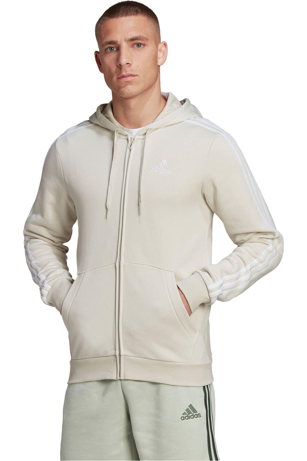 adidas sudadera hombre Adidas M 3S FL FZ HD vista frontal adidas sudadera hombre Adidas M 3S FL FZ HD vista frontal