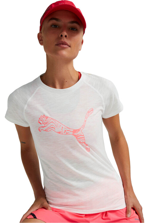 PUMA RUN LOGO SS TEE W blanco