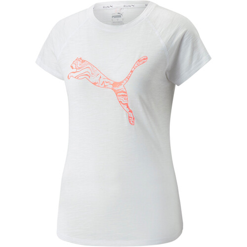 PUMA RUN LOGO SS TEE W blanco