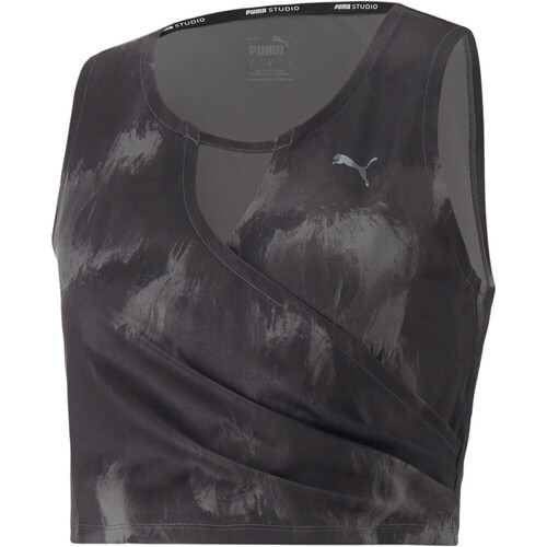 PUMA STUDIO AOP CROP TOP negro