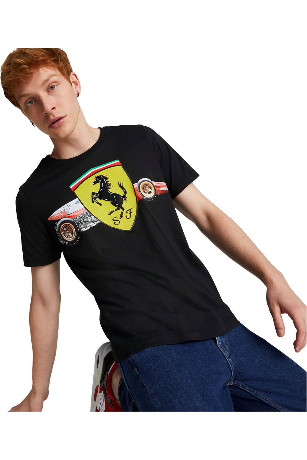Puma camiseta manga corta hombre Puma Ferrari Race Heritag vista frontal Puma camiseta manga corta hombre Puma Ferrari Race Heritag vista frontal