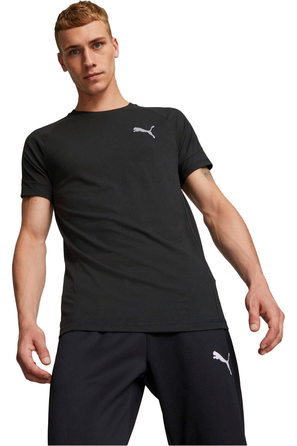 Puma camiseta manga corta hombre Puma Evostripe Tee vista frontal Puma camiseta manga corta hombre Puma Evostripe Tee vista frontal