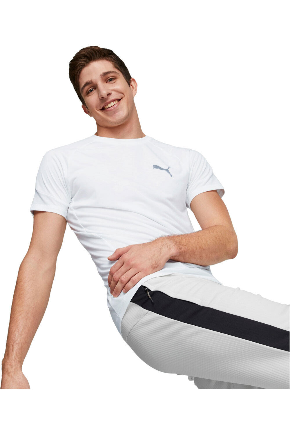 Puma camiseta manga corta hombre Puma Evostripe Tee vista frontal Puma camiseta manga corta hombre Puma Evostripe Tee vista frontal