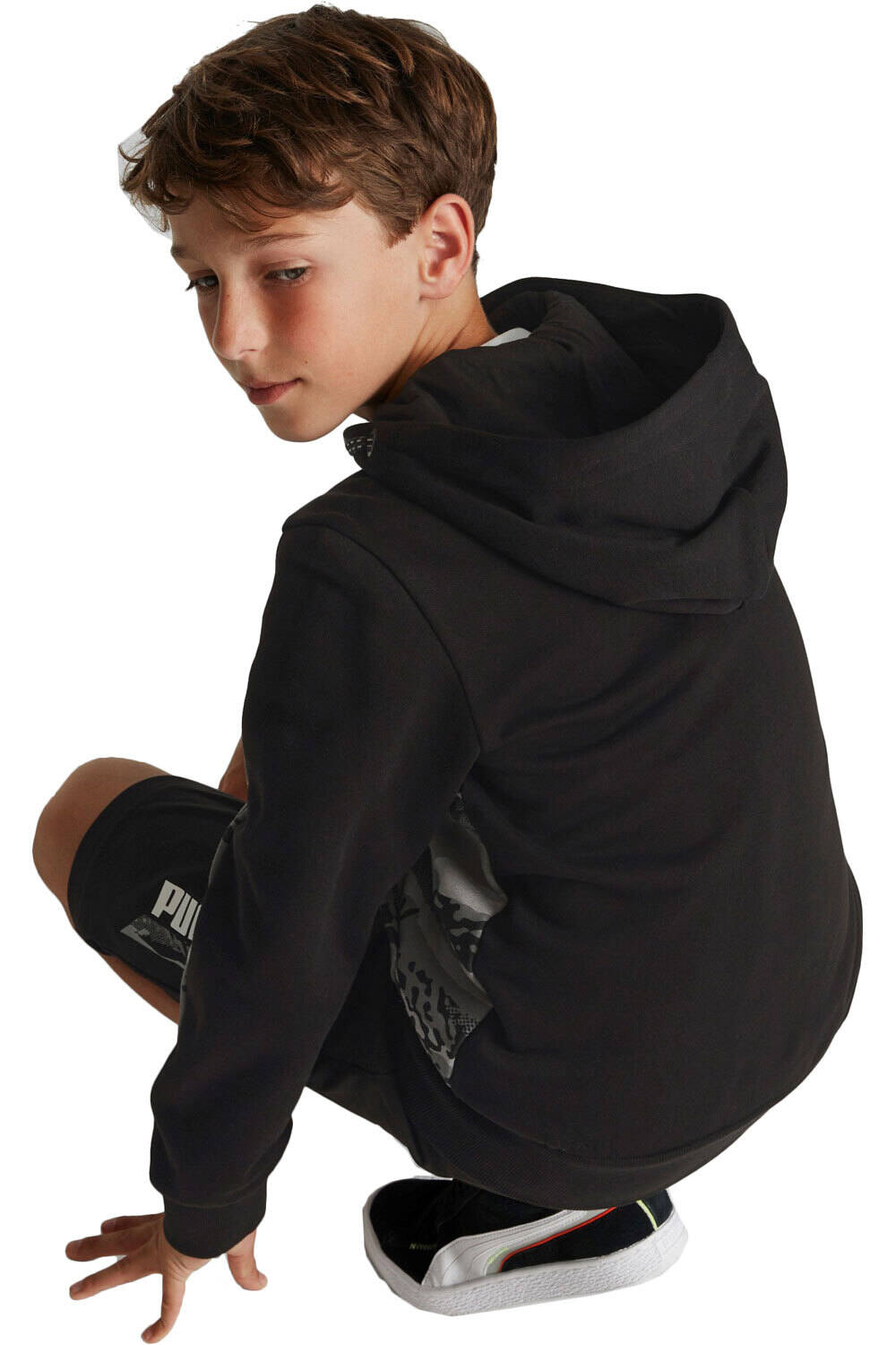 Puma sudadera niño Puma Alpha Full-Zip Hoodi vista trasera Puma sudadera niño Puma Alpha Full-Zip Hoodi vista trasera