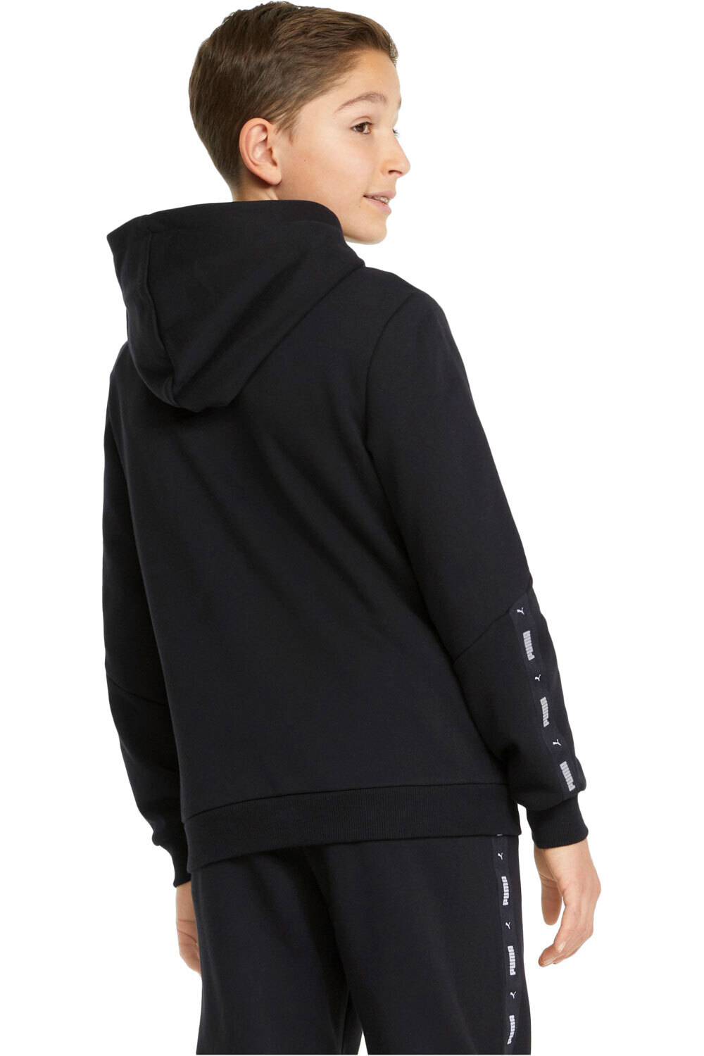 Puma sudadera niño ESS+ Tape Hoodie FL vista trasera Puma sudadera niño ESS+ Tape Hoodie FL vista trasera