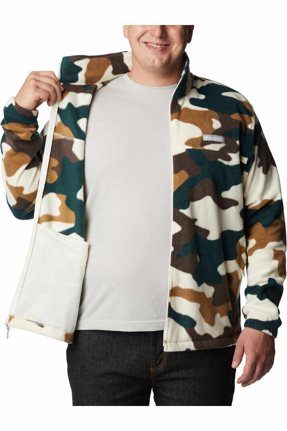 Columbia forro polar hombre Columbia Steens Mountain Printed Jacket vista trasera Columbia forro polar hombre Columbia Steens Mountain Printed Jacket vista trasera