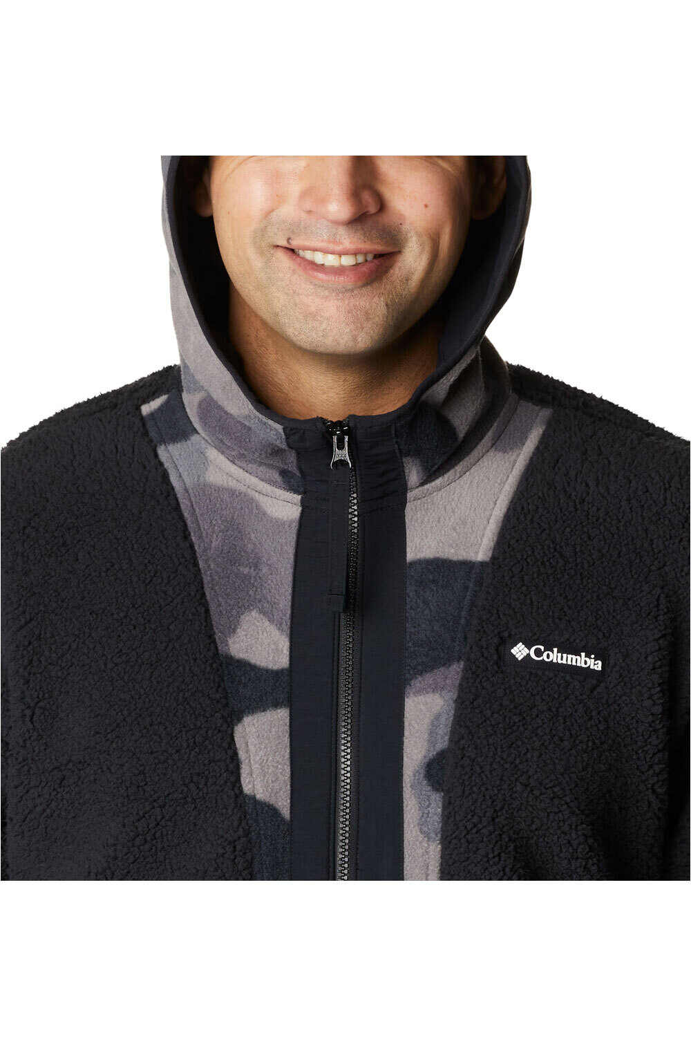 Columbia forro polar hombre Columbia Backbowl Sherpa Full Zip Hoodie vista trasera Columbia forro polar hombre Columbia Backbowl Sherpa Full Zip Hoodie vista trasera