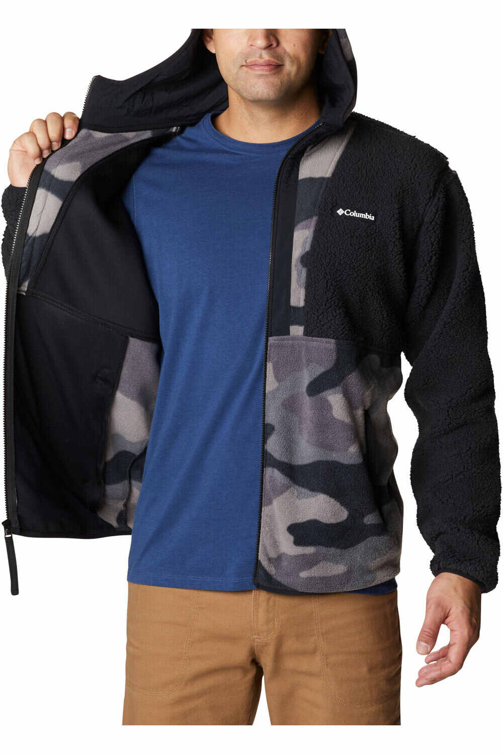 Columbia forro polar hombre Columbia Backbowl Sherpa Full Zip Hoodie vista detalle Columbia forro polar hombre Columbia Backbowl Sherpa Full Zip Hoodie vista detalle