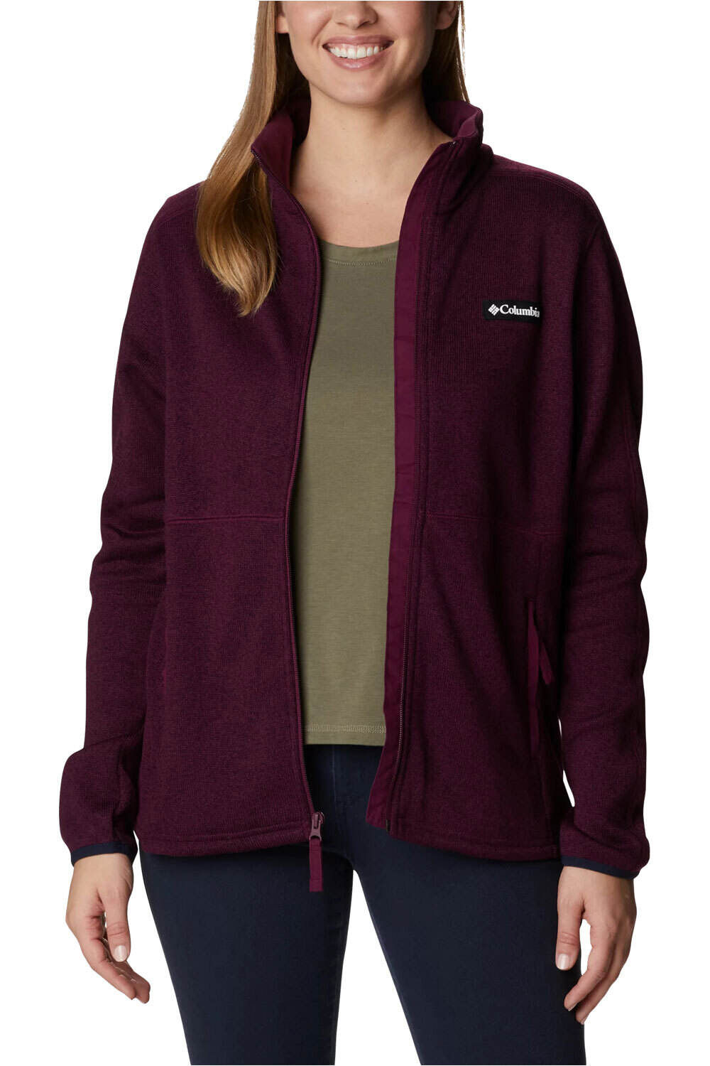 Columbia forro polar mujer Columbia W Sweater Weather Full Zip vista frontal Columbia forro polar mujer Columbia W Sweater Weather Full Zip vista frontal