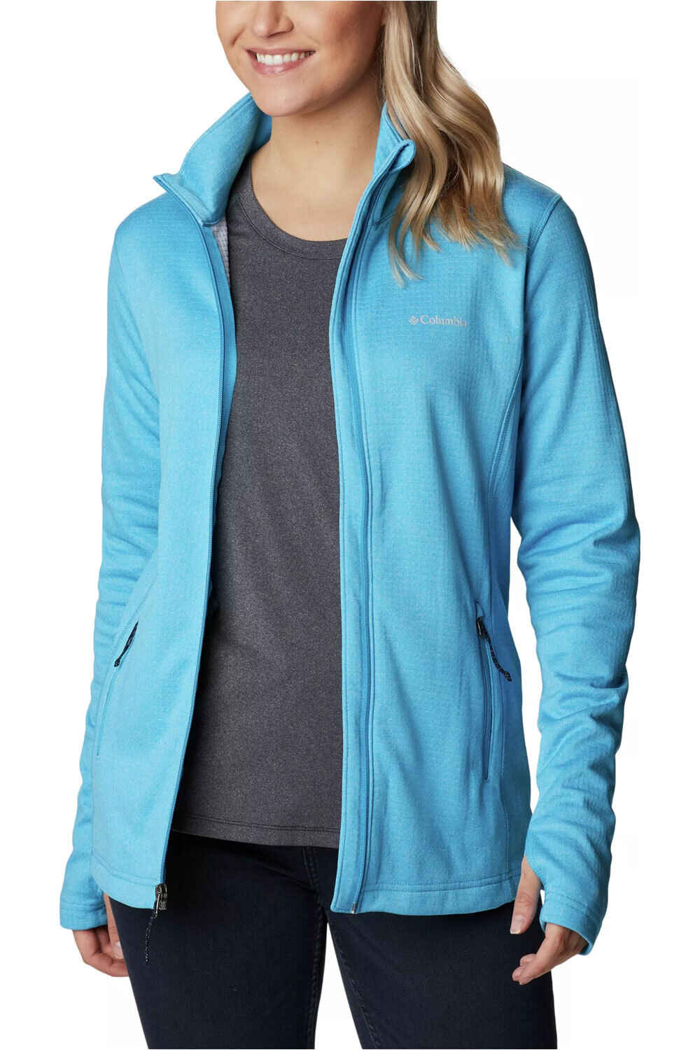 Columbia forro polar mujer Columbia W Park View Grid Fleece Full Zip vista frontal Columbia forro polar mujer Columbia W Park View Grid Fleece Full Zip vista frontal