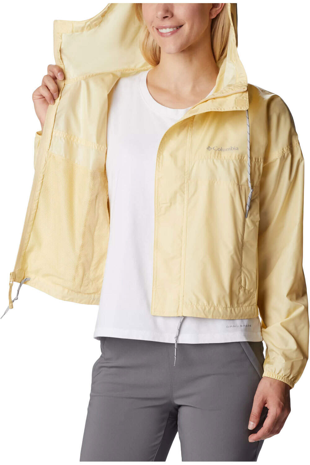 Columbia chaqueta impermeable mujer Columbia Flash Challenger Cropped Windbreaker vista trasera Columbia chaqueta impermeable mujer Columbia Flash Challenger Cropped Windbreaker vista trasera