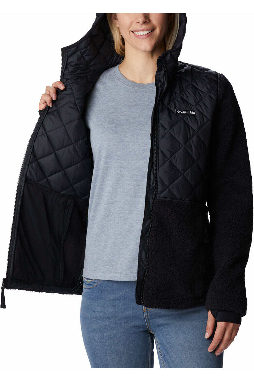 Columbia forro polar mujer Columbia Crested Peak Full Zip vista trasera Columbia forro polar mujer Columbia Crested Peak Full Zip vista trasera